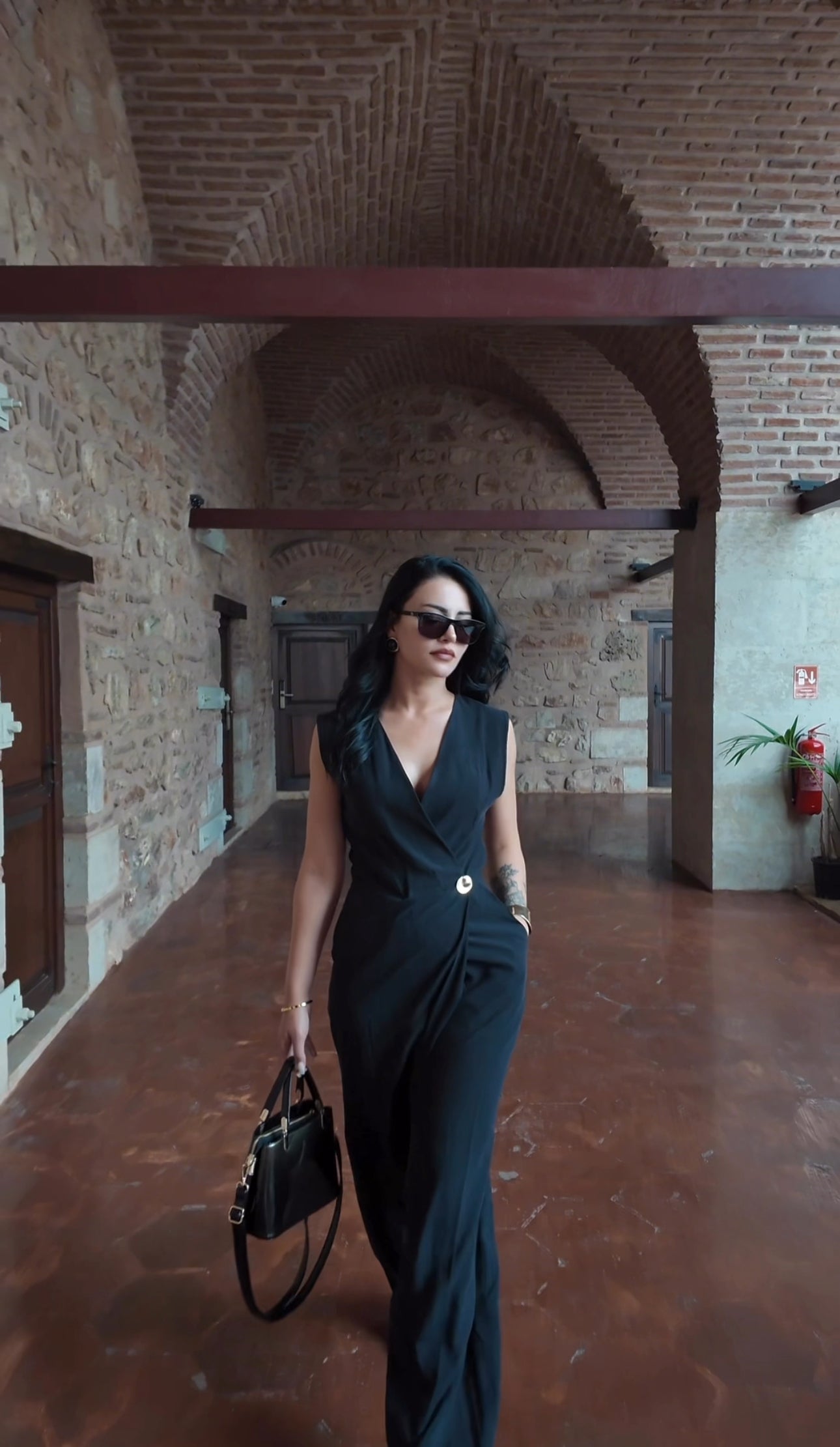 Muse Siyah Kruvaze Tulum