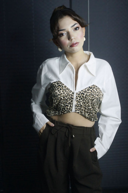 Leopar Desenli Gömlek