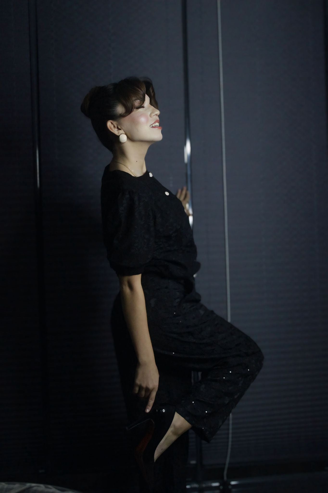 Nakışlı Siyah Pantolon